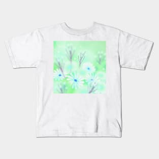 Flowers art light green Kids T-Shirt